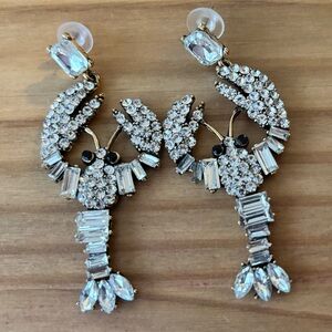 NEW GLAM ROCK LOBSTER Pendant Earrings CZ